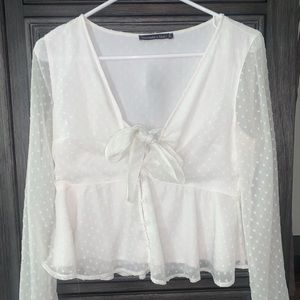 Abercrombie & Fitch white tie blouse